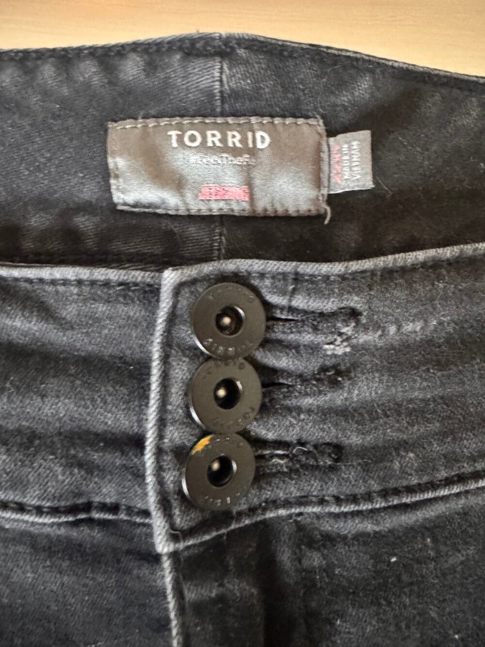 Torrid Black High-Rise Skinny Jean Jeggings with Triple-Button Waist EXTRA TALL